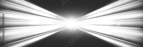 Abstract background with stars.White speed line.Curved bright speed line.Neon rays of light.Flash,explosion.EPS 10 vector.