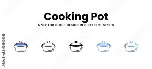 Cooking Pot vector icons set stock illustration