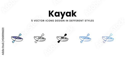 Kayak vector icons set stock illustration