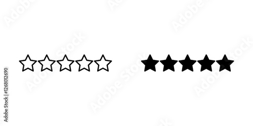 Stars rating Icon set. Symbol isolated white background. vector illustration. color editable.