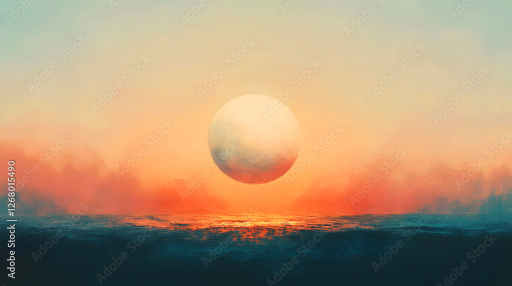 Fototapeta premium The setting sun illuminates the earth