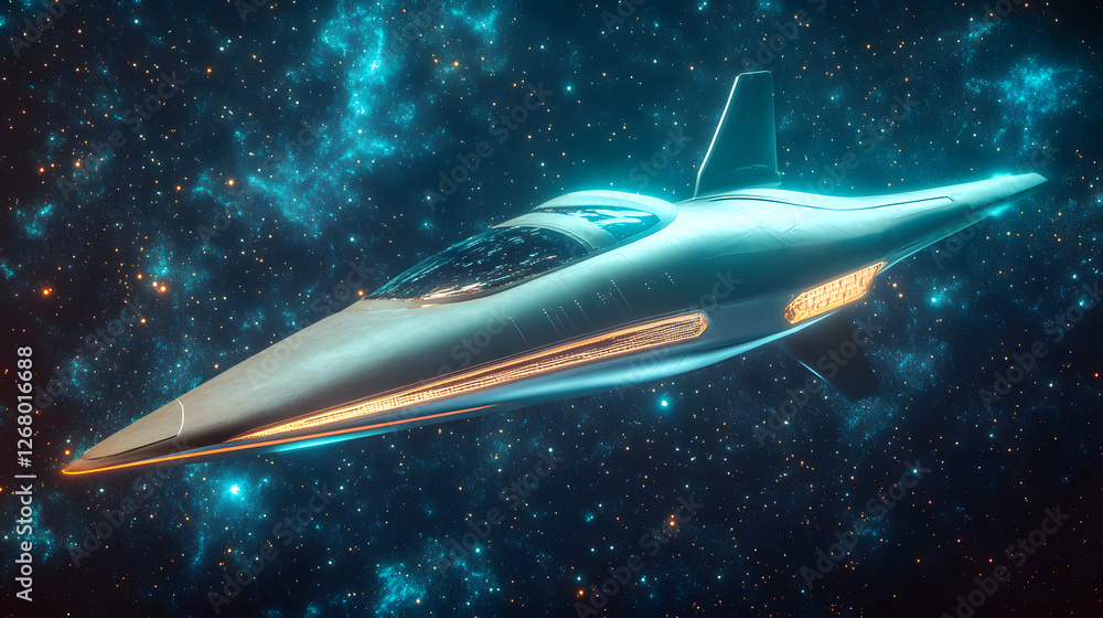 Fototapeta premium Future battleship concept illustration