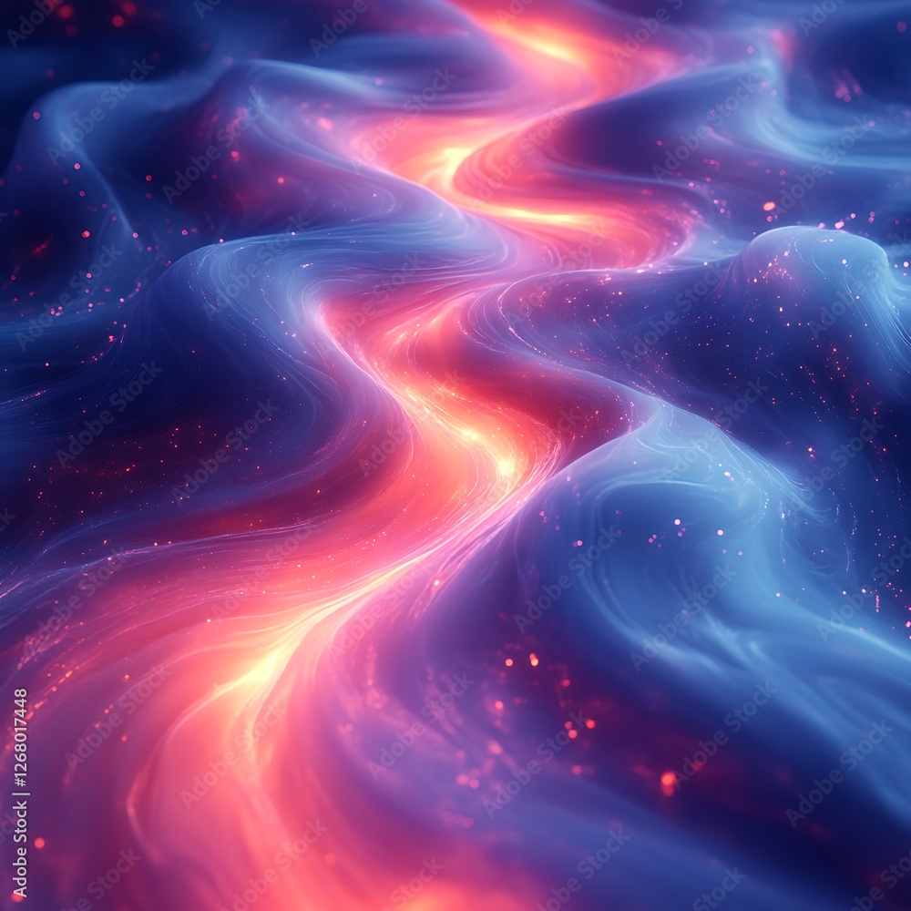 Obraz premium flow neon light wave display high resolution hd background