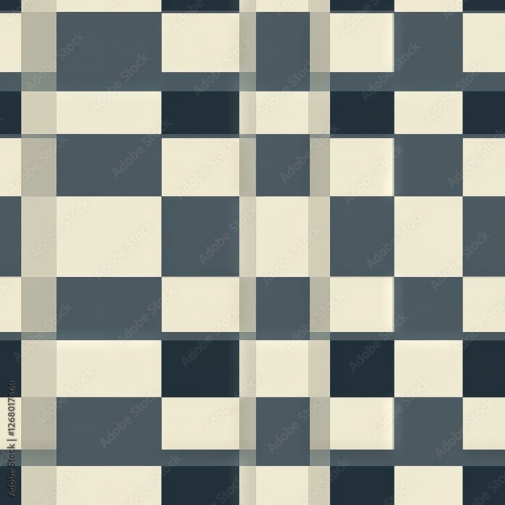 Seamless Pattern - Abstract geometric pattern with beige and dark-blue squares Seamless Pattern - Abstract geometric pattern with beige and dark-blue squares