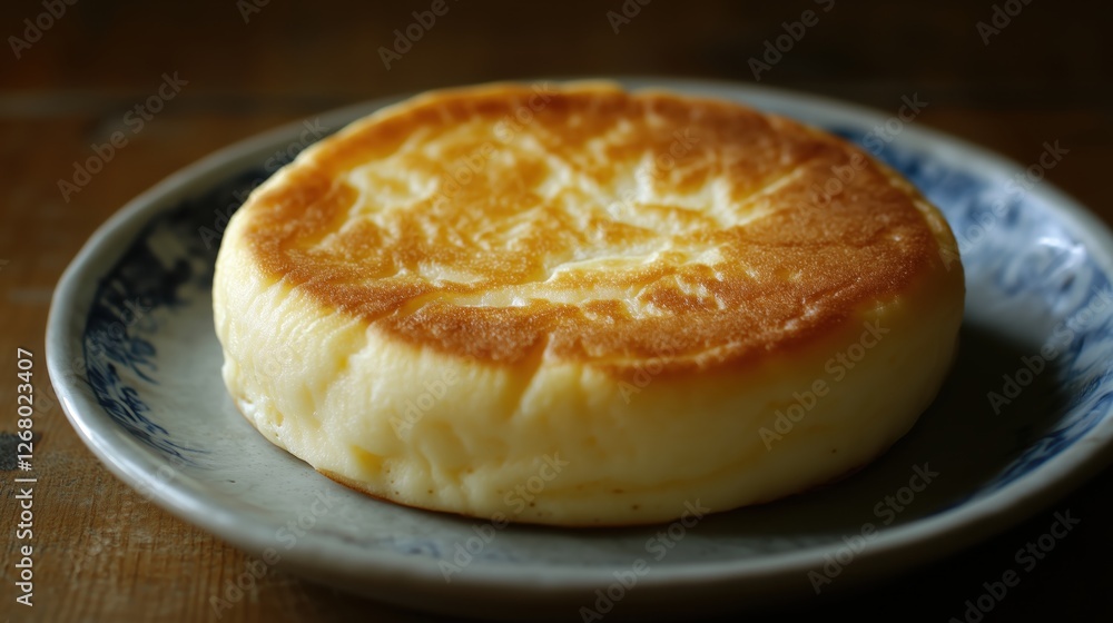 The golden-brown surface of a soufflé pancake glows softly, showcasing its pillowy, cloud-like texture and gentle sweetness. The golden-brown surface of a soufflé pancake glows softly, showcasing its pillowy, cloud-like texture and gentle sweetness.