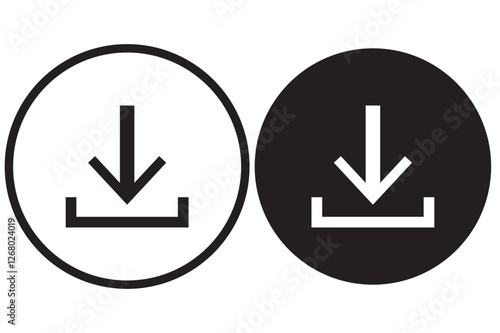 Download flat vector icon. install symbol. Download icon. Modern, simple flat vector illustration. Eps 10