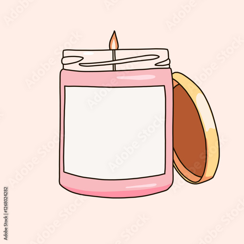 Pink Scented Candle in a Glass Jar