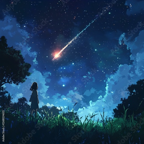 meteor falling from the sky.