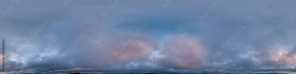 Fototapeta premium 360-Degree Cloudscape Panoramic Scene Captured in British Columbia, Canada