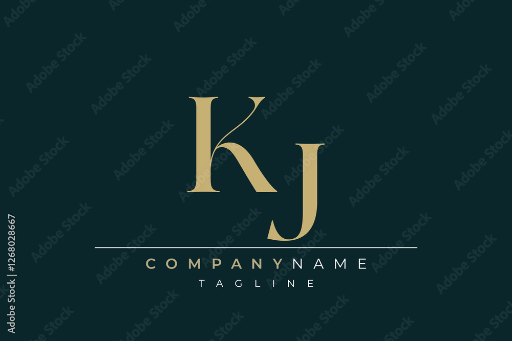 Elegant Monogram with Sophisticated Typography Design Featuring KJ with Sophisticated Typography Elegant Monogram with Sophisticated Typography Design Featuring KJ with Sophisticated Typography