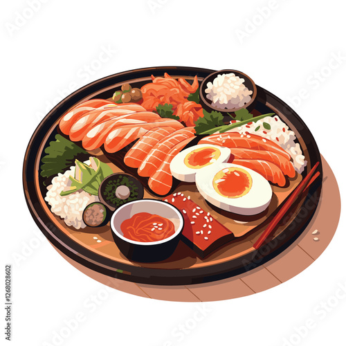 Adobe Illustrafood, japanese, cuisine, traditional, asian, meal, japan, restaurant, culture, healthy, rice, seafood, japanese food, sushi, dish, fresh, delicious, lunch, gourmet, menu, dinntor Artwork