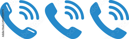Phone call icon set communication vector illustration