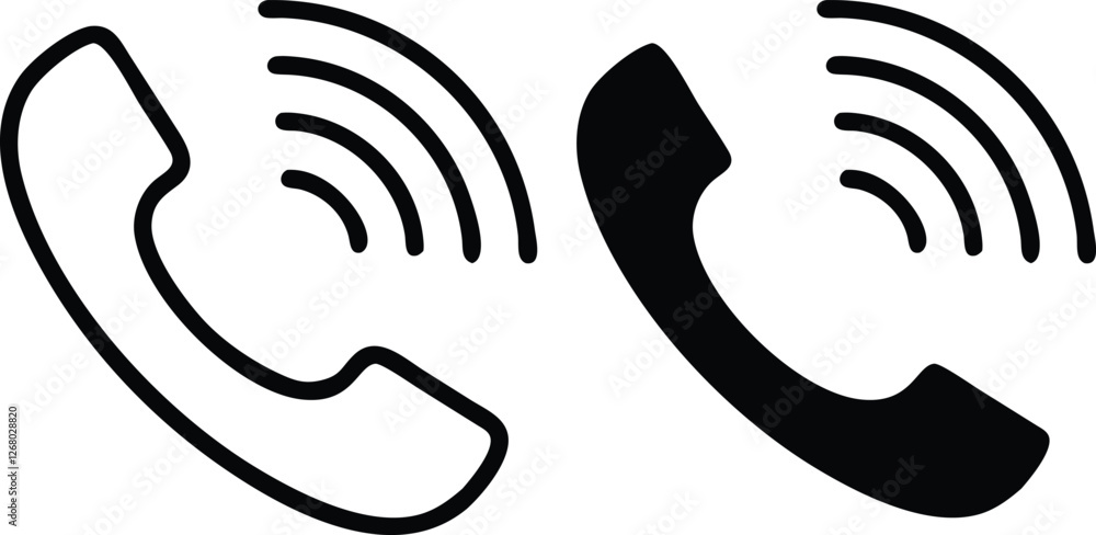 Fototapeta premium Phone call icon set communication vector illustration