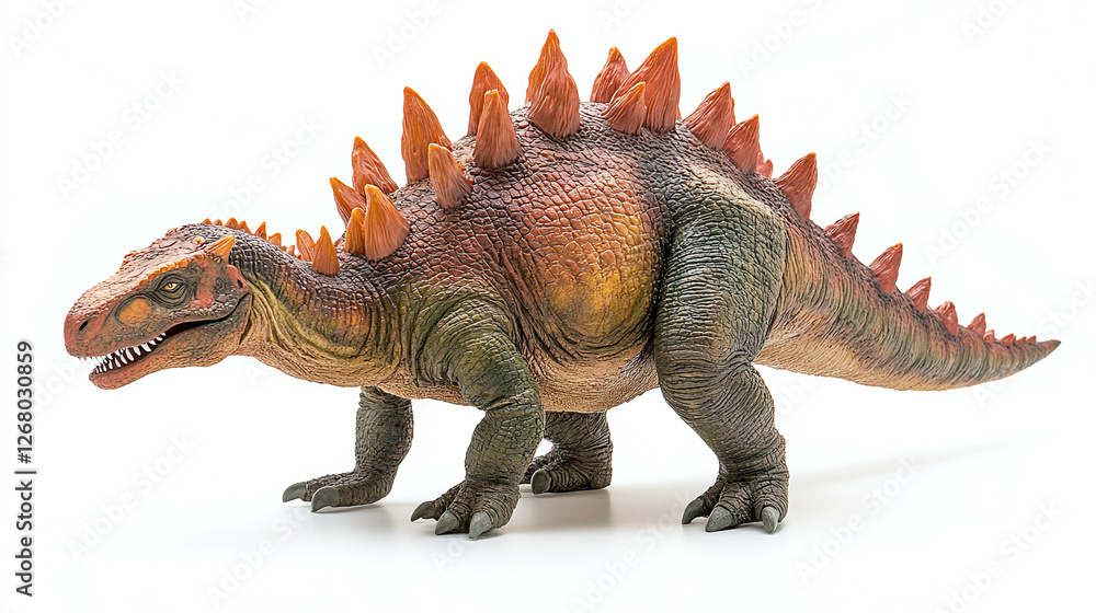 Lifelike stegosaurus dinosaur model with detailed texture on white background. Lifelike stegosaurus dinosaur model with detailed texture on white background.