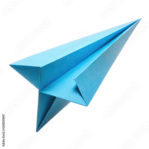 Free Download A sky blue origami paper plane cut out is isolated on a minimal art scale emphasizing the fine craftsmanship and artistic detail of this paper creation - GFXLoad