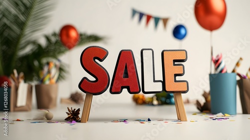 Exciting seasonal sale announcement festive event location promotional content type cheerful environment close-up viewpoint shopping concept for enhanced customer engagement photo