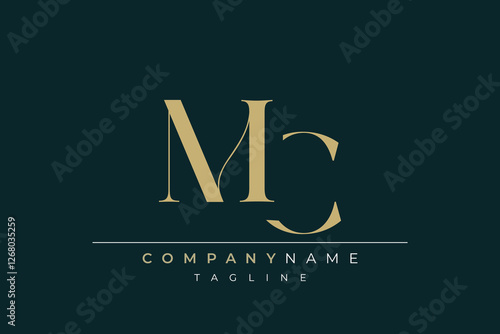 Elegant Monogram with Sophisticated Typography Design Featuring MC with Sophisticated Typography