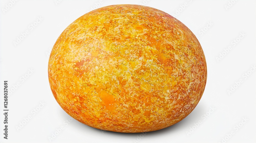 Orange sphere, textured surface, studio shot, white background, food ingredient Orange sphere, textured surface, studio shot, white background, food ingredient
