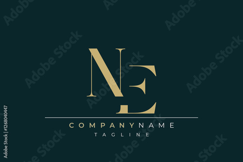 Elegant Monogram with Sophisticated Typography Design Featuring NE with Sophisticated Typography