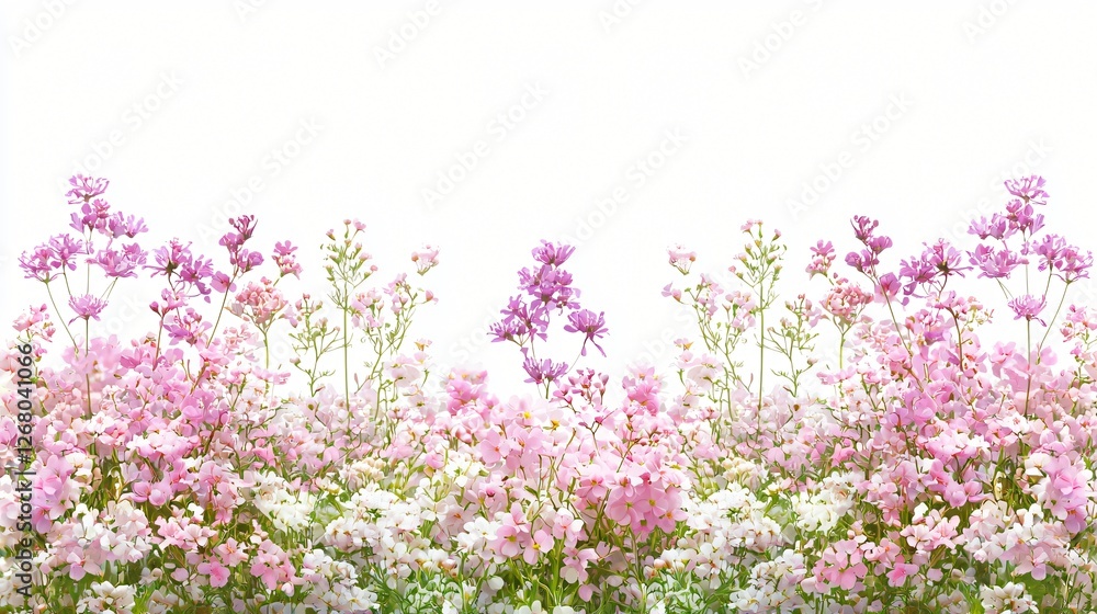 Pink & white flowers border, garden, spring. Website design Pink & white flowers border, garden, spring. Website design