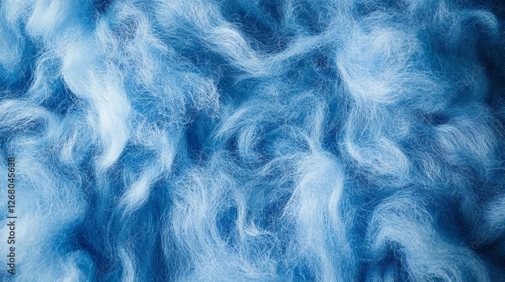 Obraz premium Blue Watercolor Mohair Texture Background with Smooth and Fluffy Wool Fabric for Textiles and Design 