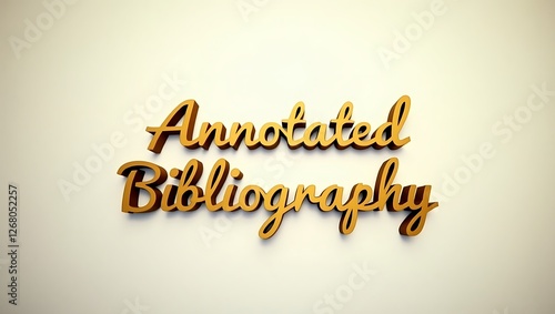 Annotated bibliography text in stylish typography against neutral backdrop