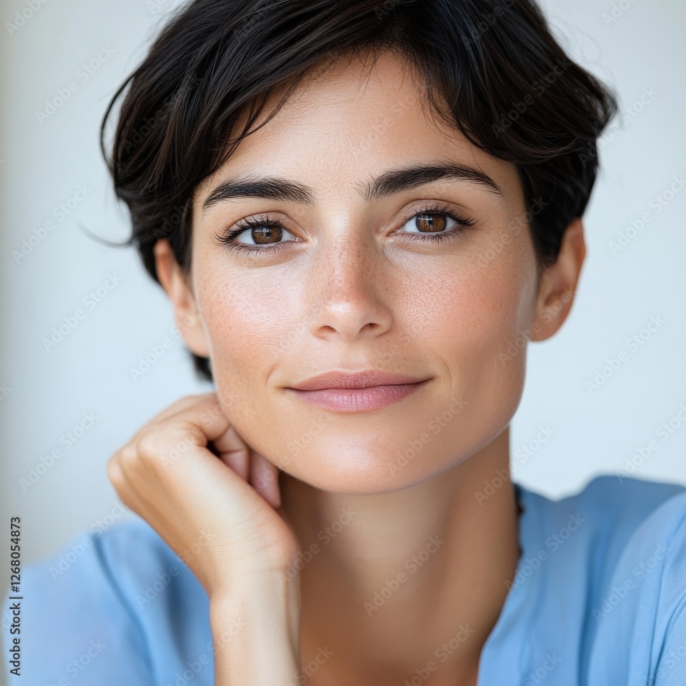 Portrait of a beautiful Woman with short Hair Portrait of a beautiful Woman with short Hair