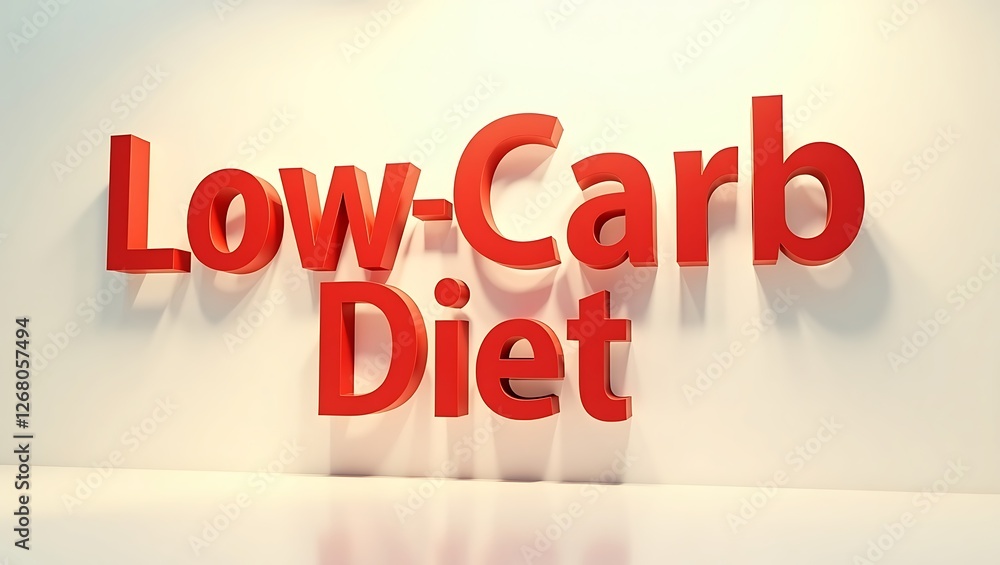 Low-Carb Diet signage in a modern kitchen setting Low-Carb Diet signage in a modern kitchen setting