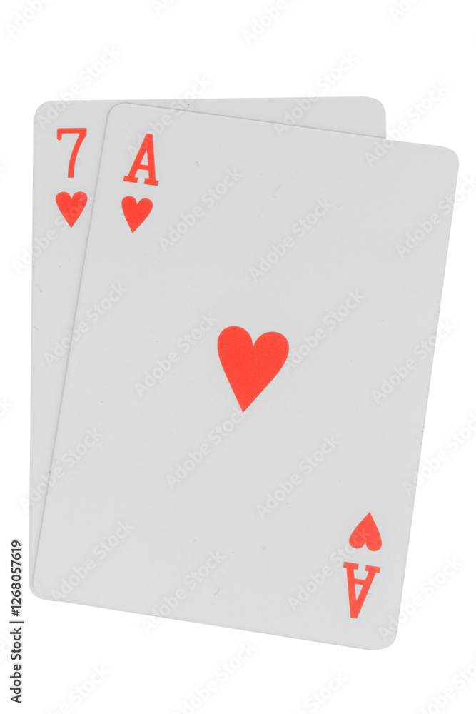 Obraz premium card gambling nine isolated on white background