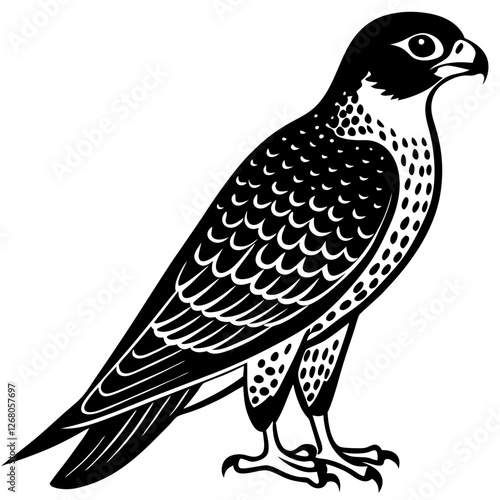 peregrine falcon bird black silhouette vector, Simple silhouette Design vector icon with white background. Wild Animal Vector. Bird Vector 