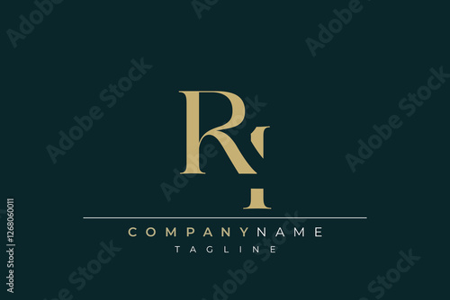 Elegant Monogram with Sophisticated Typography Design Featuring RI with Sophisticated Typography
