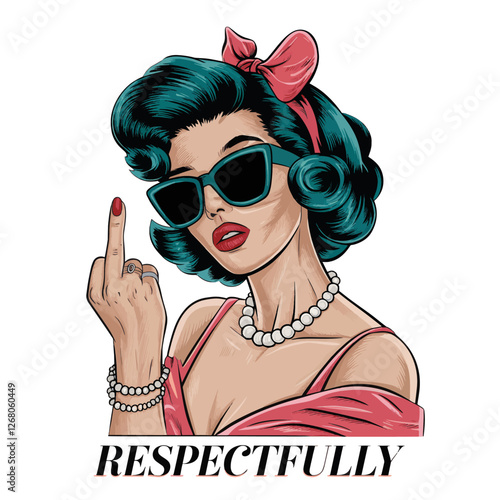 Retro Pop Art Illustration of a Confident Woman with Attitude and Bold Expression