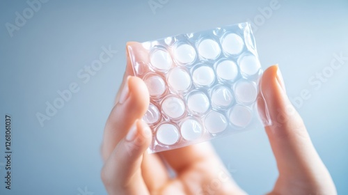 hand holding sheet of bubble wrap