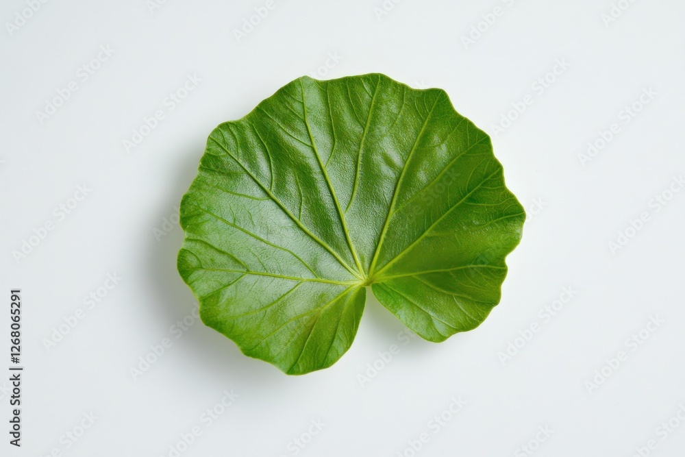 Obraz premium Green Leaf on White Background
