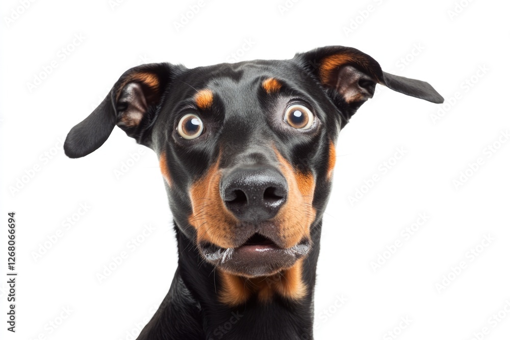 A dog's eyes and nose fill the frame in this intimate portrait A dog's eyes and nose fill the frame in this intimate portrait