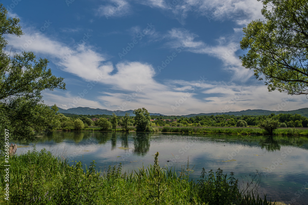 Posta Fibreno lake nature reserve, Frosinone, Italy Posta Fibreno lake nature reserve, Frosinone, Italy