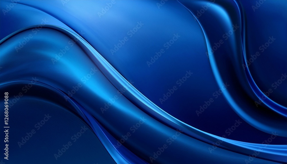 Fototapeta premium abstract blue gradient background abstract dark blue background silk satin fabric navy blue color soft wavy folds abstract background with 3d wave bright blue christmas birthday anniversary