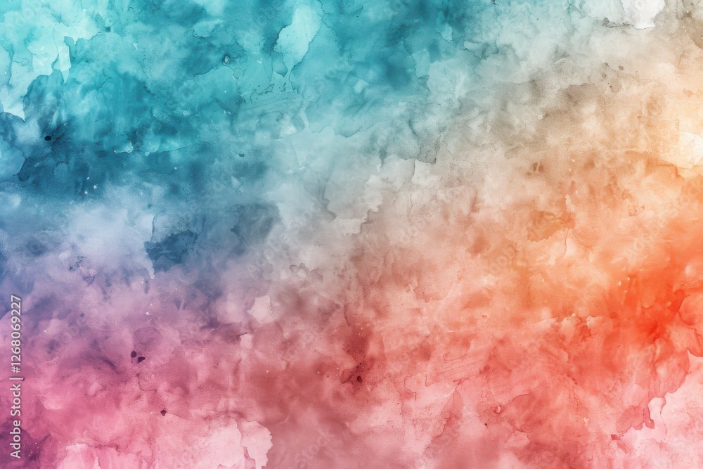 Fototapeta premium Gentle watercolor effect background in pastel pink, blue, and green, evoking a peaceful and artistic feel