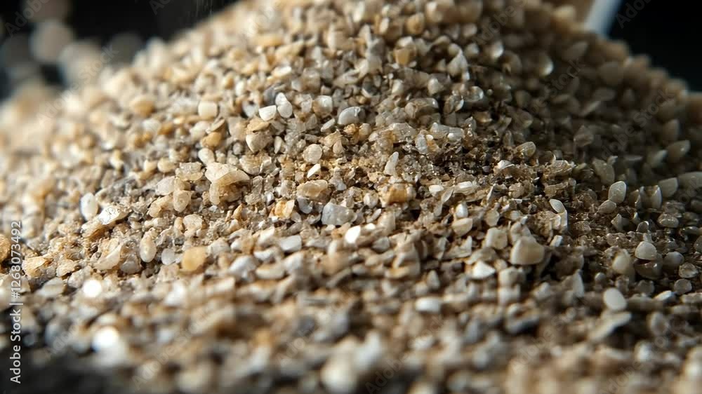 Sand pile close up showing various textures and colors under natural lighting in a domestic setting at midday Sand pile close up showing various textures and colors under natural lighting in a domestic setting at midday