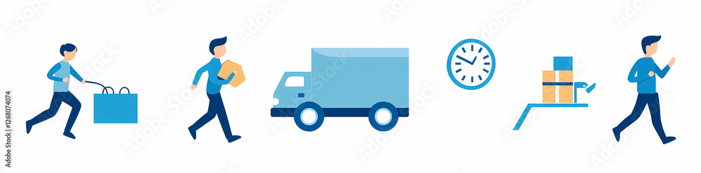 Fast and Reliable Delivery Process: A simple yet effective illustration depicting the key steps involved in a seamless delivery process, from order placement to final delivery. Fast and Reliable Delivery Process: A simple yet effective illustration depicting the key steps involved in a seamless delivery process, from order placement to final delivery.
