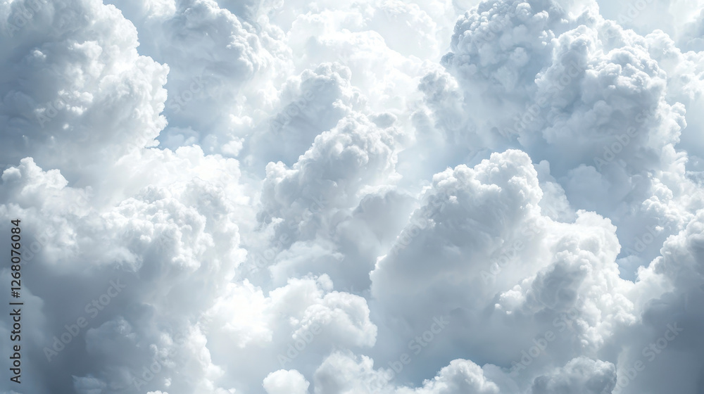 Naklejka premium Soft pastel clouds creating a serene atmosphere in the sky at sunset