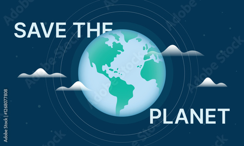 Earth. Save the planet. Earth day vector illustration for poster, banner, print, web.