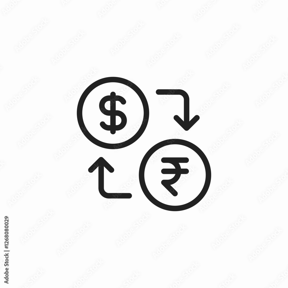 dollar indian rupee transfer icon sign vector dollar indian rupee transfer icon sign vector