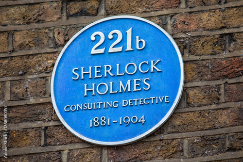 221b Sherlock Holmes Plaque in London, UK