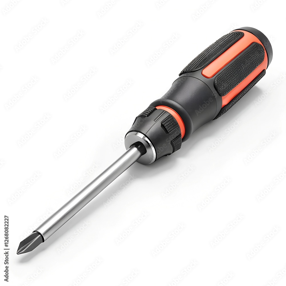 Ultra-High Detail Studio Photo of a Screwdriver on Pure White Background – Ideal for Tool Catalogs and Advertising Ultra-High Detail Studio Photo of a Screwdriver on Pure White Background – Ideal for Tool Catalogs and Advertising