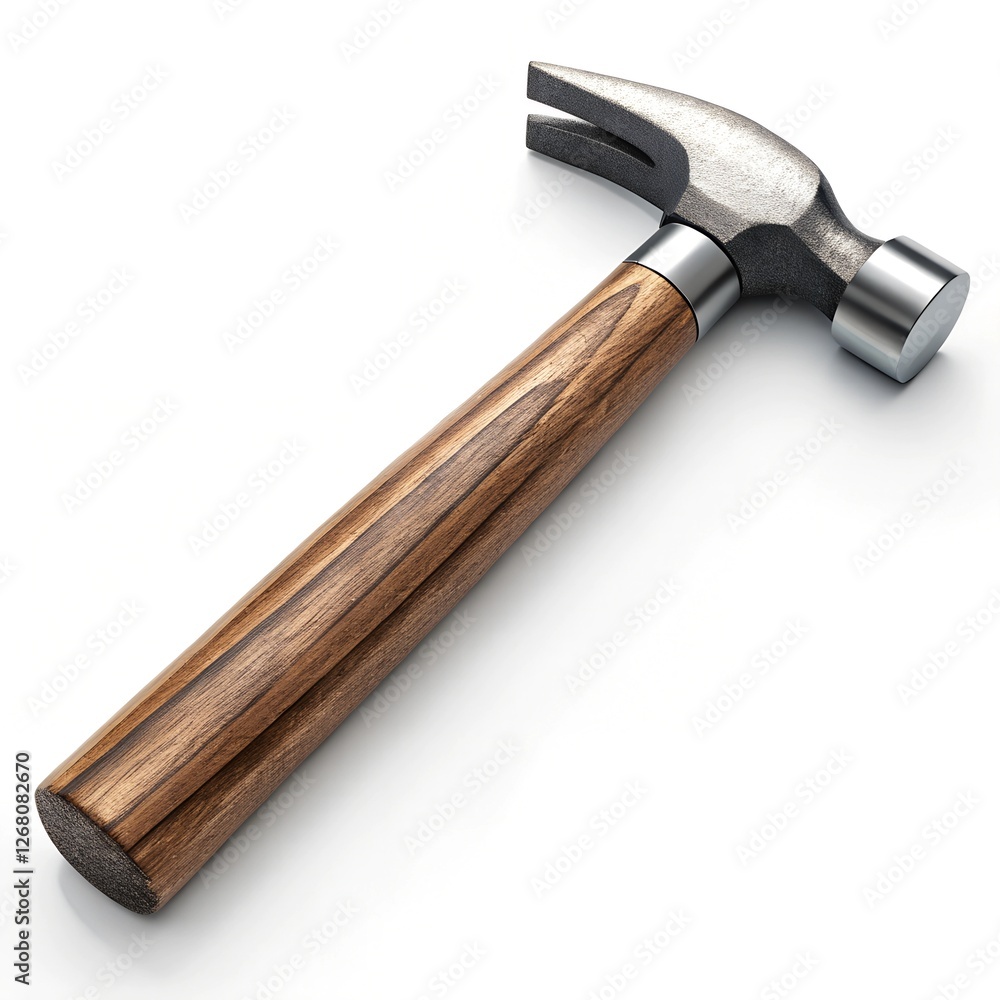 Ultra-Realistic Professional Photo of a Hammer on Pure White Background – Perfect for Tool Catalogs and Advertising Ultra-Realistic Professional Photo of a Hammer on Pure White Background – Perfect for Tool Catalogs and Advertising
