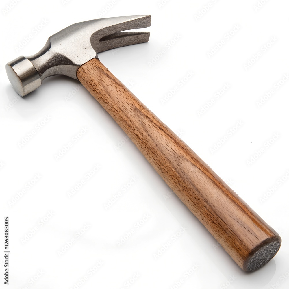 Ultra-Realistic Professional Photo of a Hammer on Pure White Background – Perfect for Tool Catalogs and Advertising Ultra-Realistic Professional Photo of a Hammer on Pure White Background – Perfect for Tool Catalogs and Advertising