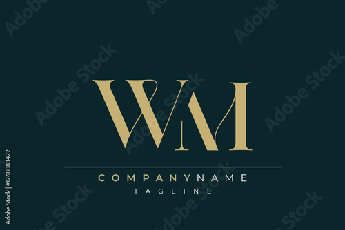 Fotografie Elegant Monogram with Sophisticated Typography Design Featuring WM with Sophisti