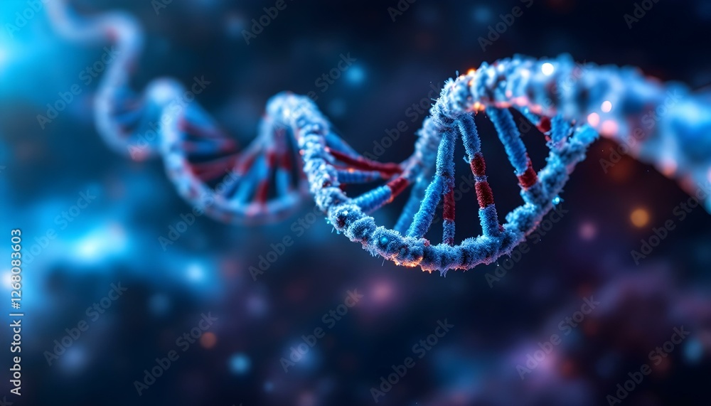 La cadena de ADN en el fondo del espacio La cadena de ADN en el fondo del espacio