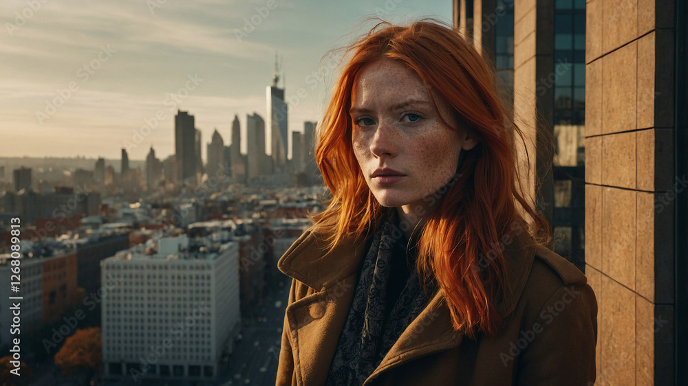 Fototapeta premium young woman in the city